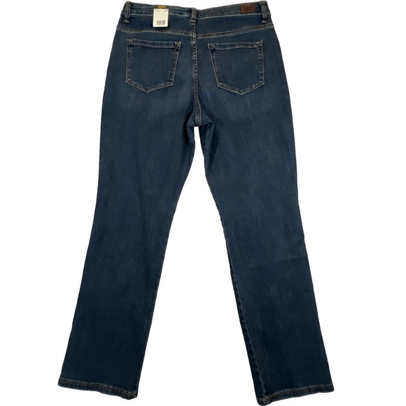 Lee Jeans Relaxed Fit Straight Leg NWT Womens Sz 12 Short Blue High Rise Ellis - Picture 2 of 12